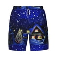 thumbnail image 4 of Lsque Mens Swim Trunks Christmas Night Pattern - Bathing Suit Compression Liner - Beach Swim Shorts Swimwear - (S-3XL) - Stretch Quick Dry -Small, 4 of 9