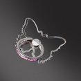 thumbnail image 1 of Support de Bague de Cellulaire Diamant Poignée Transparente Rotation 360° Compatible iPhones Papillon-Rose, 1 of 6