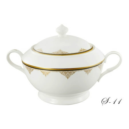 China Platinum Tureen - Lorren Home Trends La Luna Bone China Angela 4 qt. Soup Tureen