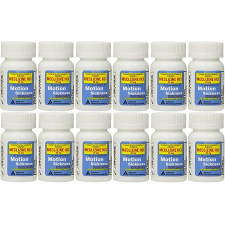 Méclizine 25 mg Générique Bonine cinétose 100 Comprimés à mâcher PACK de 12