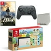 Nintendo Switch Console Animal Crossing: New Horizons Edition with Extra Wireless Controller, The Legend of Zelda: Breath of the Wild and Screen Cleaning Cloth