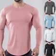 thumbnail image 2 of Qingpeng Slim Fit T-Shirts for Men Gym Workout Tee Shirt Tops Solid Sweatshirt for Men, 2 of 4