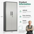 thumbnail image 3 of SOLAURA 63"H Metal Garage Storage Cabinet with Locking Doors and 4 Adjustable Shelves, Lock Storage Cabinet for Home Office, Garage, Shop (Light gray & Dark gray), 3 of 9