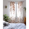 thumbnail image 3 of Eucalyptus Leaves Sheer Curtains 84 Inch Length 2 Panels Set for Living Room/Bedroom, Grey Pink Summer Botanical Watercolor Weeping Kitchen Curtains Grommet Curtains Window Treatments 42"x84"x2, 3 of 7