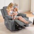thumbnail image 2 of IdealHouse Recliner Chair with Massage and Heat, 360° Swivel Oversized Recliner Single Sofa Seat, Adult Rocking Chair Reclining Sofa with Cup Holder and Pockets for Living Room, 2 of 7