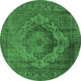 thumbnail image 1 of Ahgly Company Indoor Round Oriental Emerald Green Industrial Area Rugs, 8' Round, 1 of 4