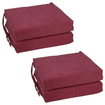 Blazing Needles Set of 4 Indoor Microsuede Chair Cushions, Red Wine