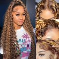 thumbnail image 3 of Peluca ZHUO JIA Highlight Ombre 26 pulgadas Deep Wave HD Lace 180%, 3 of 6