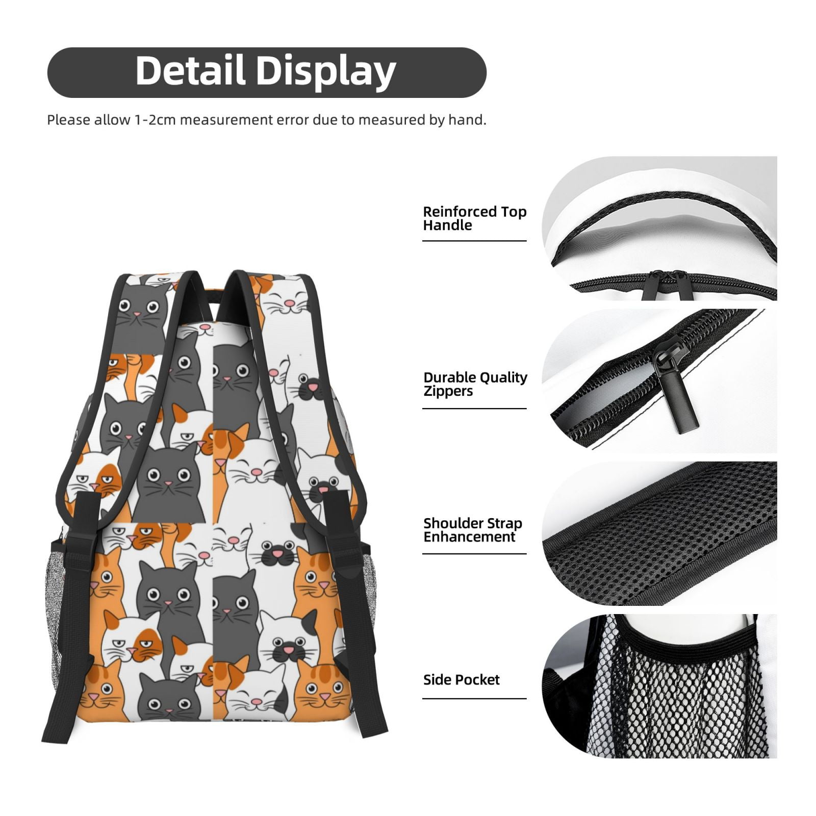 Xecao Funny Cats Travel Backpack: A spacious, stylish computer backpack ideal for men and women, perfect for college, school, or daily travels