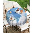 thumbnail image 2 of Round Tablecloth 60 Inch Whale Ocean Table Cloth Oil Spill Proof Waterproof Tablecloth Protector Blue Sky Animal Painting Round Table Cover for Dinner Party Picnic Kitchen Decor Indoor Outdoor, 2 of 5