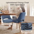 thumbnail image 6 of EOP Modern Dining Chairs Set of 6, Upholstered Dining Side Chairs with Solid Rubber Wood Legs, Open Back Design, Kitchen Dining Room Living Room Chairs with Curved Back, Blue, 6 of 11