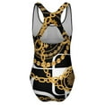 thumbnail image 5 of Gold Chains Swimsuit Black White Block Swimwear One-Piece Sport Graphic Swimsuits Hollow Out Bathing Suit Ladies Push Up Sexy Be, 5 of 7
