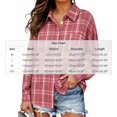 thumbnail image 3 of ClodeEU Women's Collared Button Down Long Sleeve Plaid Shirt,Casual Shacket with Chest Pocket ,Women's Plus M, 3 of 6