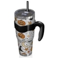 thumbnail image 2 of 40oz Tumbler,Halloween Autumn Halloween Elements Insulated Tumblers with Removable Handle,Stainless Steel Double Vacuum Coffee Tumbler Cup with Straw for Home,Office,Travel,Party, 2 of 5