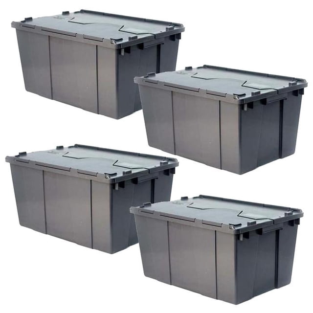 Cajas de Plástico Apilable VentDepot BoxArch15 4 Pzas 15kg 50x30x21cm Color Gris