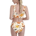 thumbnail image 3 of Vsdgher Womens High Waisted Bikini Sets Two Piece Swimsuit Flower Fox Print Tummy Control Bathing Suit-, 3 of 8