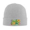 thumbnail image 2 of ZICANCN Flowers Floral Background Knit Beanie Hat, Winter Cap Soft Warm Classic Hats for Men Women, Gray, 2 of 8