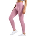 thumbnail image 4 of Nrmvnmi Womens Solid Color High Waist Leggings Ripped Mesh Seamless Workout Yoga Pants Pink-L Mothers Day Gifts, 4 of 5