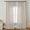 thumbnail image 1 of AIR-Beige Linen Curtains 107 Inches Long for Living Room 2 Panels Set Light Filtering Semi Sheer 107 Inch Window Curtains Luxury Rod Pocket Hook Belt Privacy Boho Farmhouse Linen Drapes for Bedroom, 1 of 4