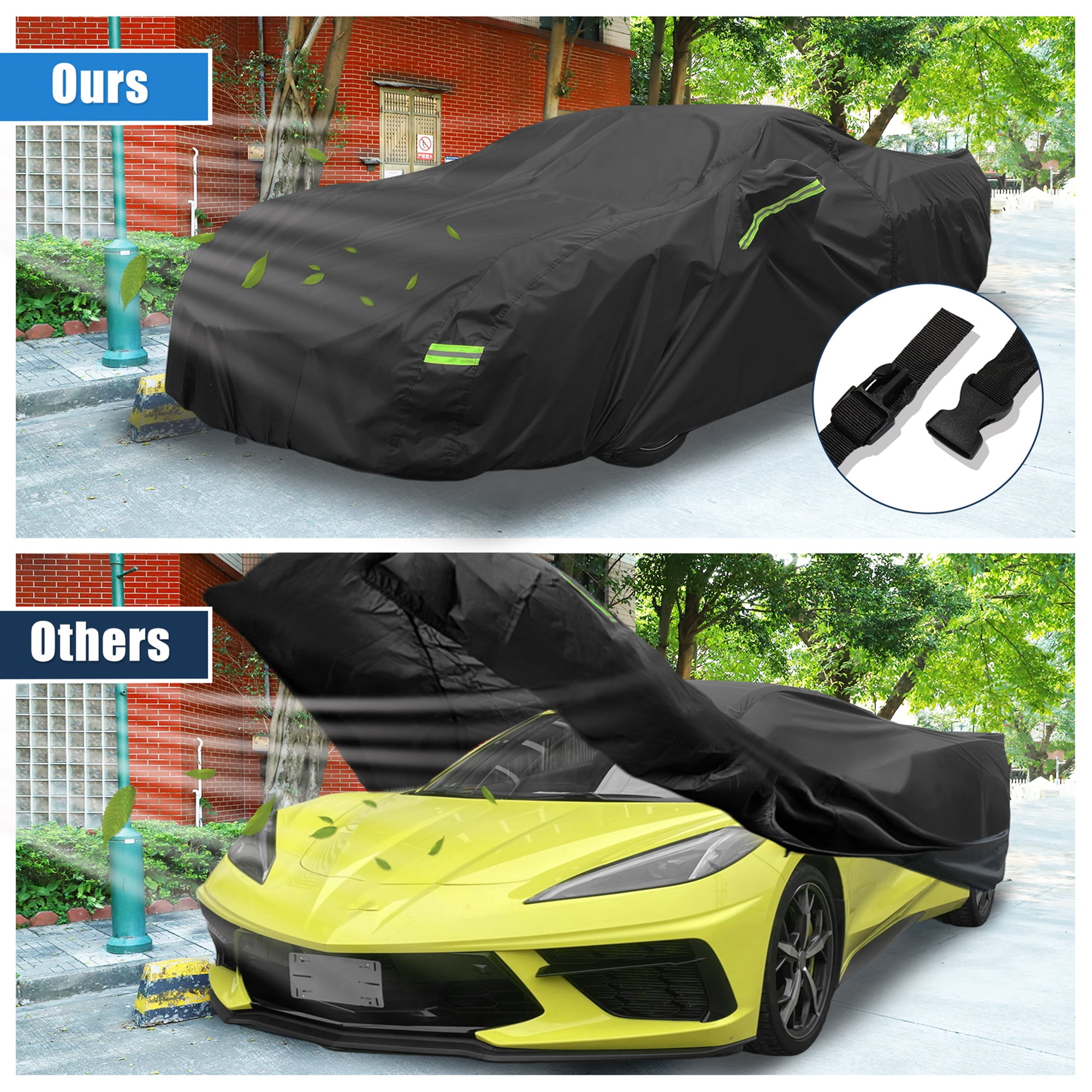 Unique Bargains 210Dpu Waterproof Car Cover Black ["for Chevrolet Corvette C4 1984-1996"]