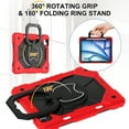 thumbnail image 3 of Elehold Case for iPad Air 11 Inch Case 2024 (6th Generation),Sturdy Heavy Duty Shockproof Protective Case with Rotating Handle Grip Stand, Shoulder Strap for iPad Air 11-inch M2 (2024),Red + Black, 3 of 8