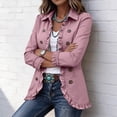 thumbnail image 5 of Naotn Open‑Front Ruffled Lapel Collar Jacket for Women Fall Trendy Casual Long Sleeve Button Down Outerwear, 5 of 10