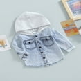 thumbnail image 4 of Vestes à Capuche Patchwork à Manches Longues pour Garçons Tout-Petits Automne Bleu Blanc 2-3 Ans, 4 of 7