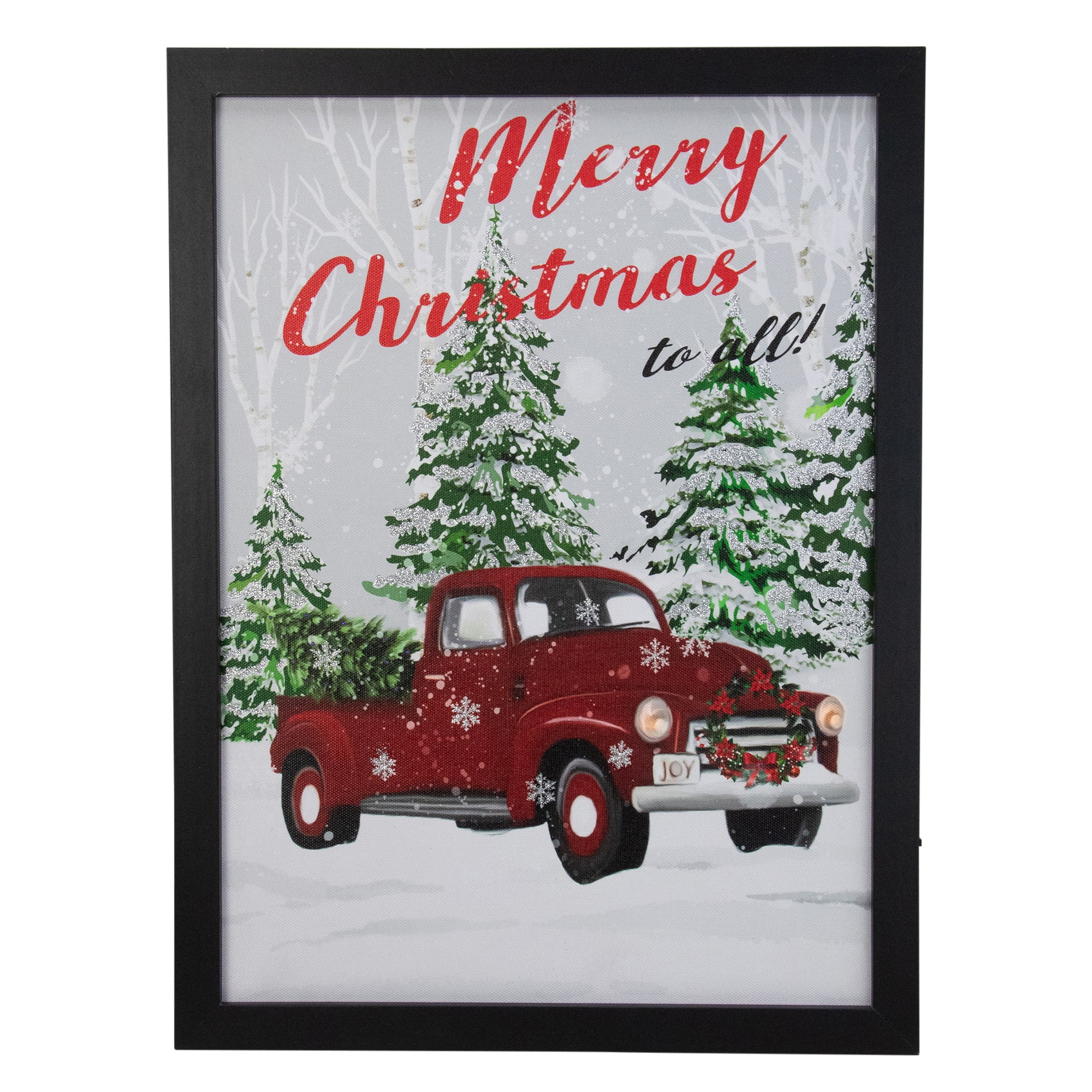 Merry Christmas LITTLE RED TRUCK 5X7" Picture Frame Holiday Decor 