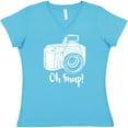thumbnail image 3 of Inktastic Camera Oh Snap Women's V-Neck T-Shirt, 3 of 5