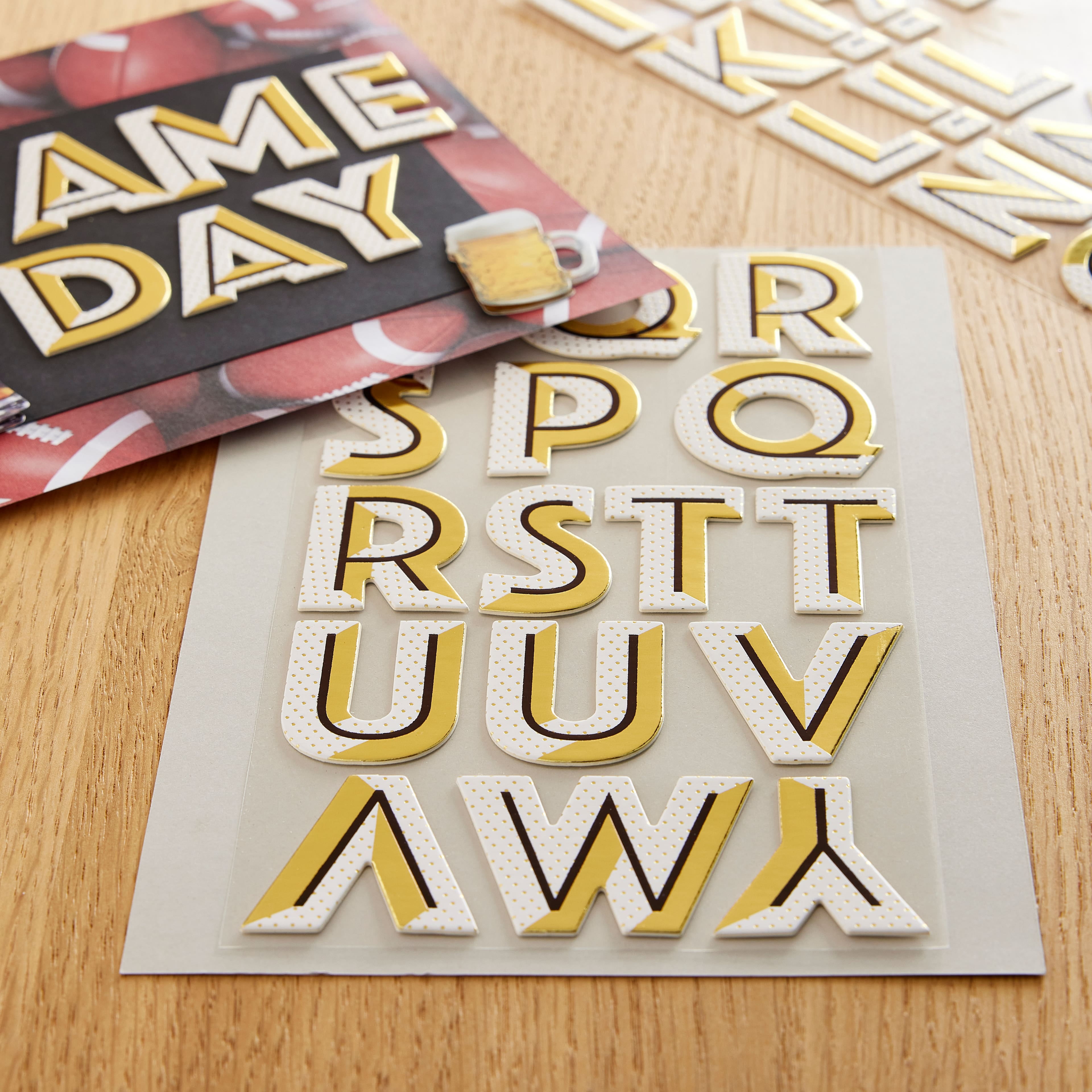 Recollections Gold Drop Shadow Alphabet Stickers, 12 Pack