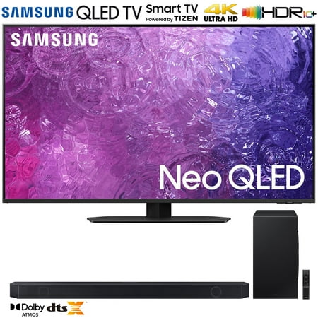 Samsung QN55QN90CA 55 Inch Neo QLED 4K Smart TV (2023 Model) Bundle with Q-series 7.1.2 ch. Wireless Dolby ATMOS Soundbar w/ Q-Symphony