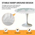 thumbnail image 2 of Elastic Fitted Round Tablecloth, Eucalyptus Leaves Waterproof Stretch Table Cover for 55"-60" Tables, Turquoise Summer Botanical Weeping Washable Outdoor Tablecloths for Patio, Picnic, Camping, 2 of 9