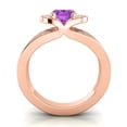 thumbnail image 4 of 2.35 Carat Sparkle Oval Cut Amethyst & Aquamarine Gemstone Wedding Ring for Women 18K Rose Gold Size 4.5 by Diamond-Capitals, 4 of 8