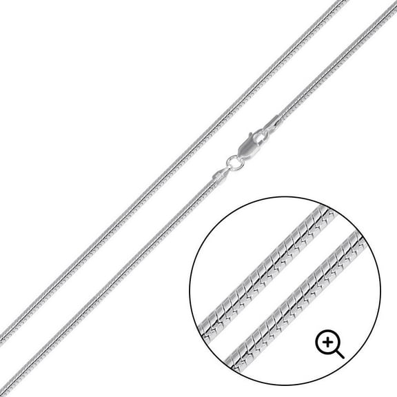 Sterling Silver 925 High Polished Round Snake 030 Chain 1.4mm Made in Italy 30" Jewelry Female