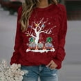 thumbnail image 2 of WEAIXIMIUNG Chandail Décontracté à Manches Longues pour Femmes Automne et Hiver Noël Imprimé Lettre Col Rond Épaules Dénudées, 2 of 4