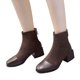 thumbnail image 4 of NECHOLOGY Botas Mujer Adulto Femenino Zapatos Botines para mujer Zapatos elásticos redondos de tacón medio Botas con cremallera en el dedo del pie Botas para mujer (Brown, 9), 4 of 6