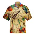 thumbnail image 3 of Camisetas gráficas con herramientas musicales personales y estampados por todas partes para hombre, camisetas de verano de manga corta de talla grande para playa hawaiana, camisa para hombre, 3 of 5