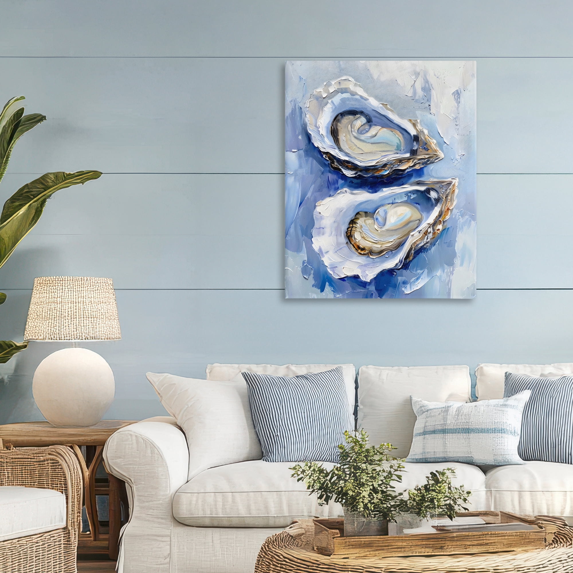 Stupell Industries Coastal Oysters in Pearlescent Light Canvas Wall Art, design by Creative Studio