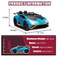 thumbnail image 3 of Xuanlur 24V Ride on Toys for Big Kids, Licensed Lamborghini Ride on Car with Front EVA Wheel, 24V Battery Powered Toy with Remote Control, 360° Spin, LED Lights, Music, Drift Feature, Blue, 3 of 7