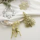 thumbnail image 5 of Colgante pequeño para decoración de árbol de navidad, alce, estrella, copo de nieve, dorado y plateado, galvanoplastia, 5 of 6