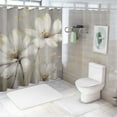 thumbnail image 7 of Fenyluxe White Flowers Gold Accents Pretty Shower Curtain Set with Hooks Sustainable Polyester Fiber Fabric Waterproof Bathroom Decor Chic Modern Style Various Sizes 36x72, 7 of 7