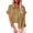 Khaki, variant on Hvyesh Womens Summer Tops Plus Size Ladies Tops Fashion Solid Button Shirt Female V-Neck Loose T-shirt Blouse Tops