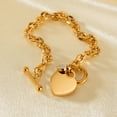 thumbnail image 2 of Pulsera de acero inoxidable para mujer con doble corazón, 18 cm, 2 of 3