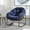 Navy Blue, variant on Outdoor Rattan Rocking Chair with Padded Cushion, Oversized Rocking Papasan Chair, Papasan Recliner Chair, Rocking Egg Chair  for Front Porch, Living Room, Patio, Garden, Navy Blue