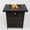 Black Brown, variant on Topcobe Premium Outdoor Fire Pit, 50000 BTU Propane Gas Powered Fire Table for Patio, Deck, Garden & Backyard - Black Square Steel Design