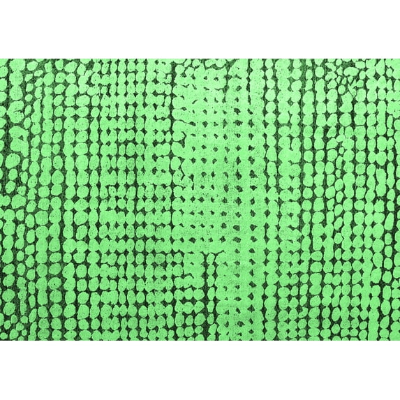 Ahgly Company Indoor Rectangle Solid Emerald Green Modern Area Rugs, 5' x 7'