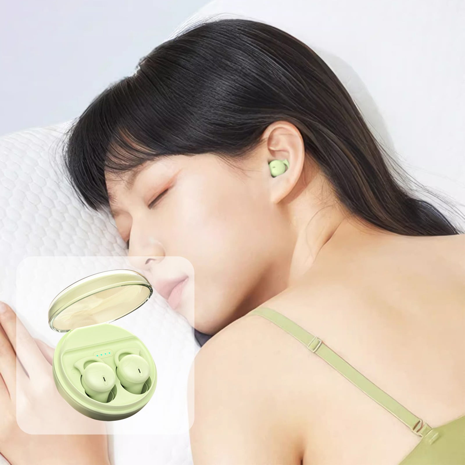Sleep Earbuds Wireless Bluetooth Headset Bluetooth 5.3 Mini In Ear Dual Microphone Wearable Earphones For Sleeping