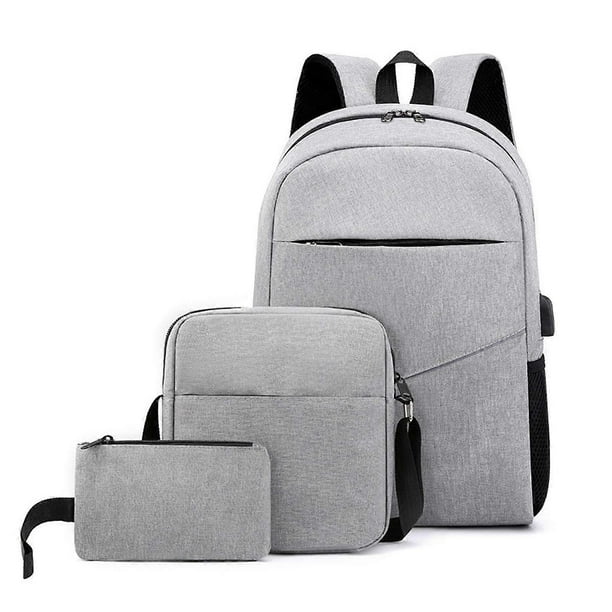 3pcs Backpack Set Women Men Laptop Backpack Shoulder Bag Small Pocket for Travel School Business Work College Fits Up to 15.6inches
