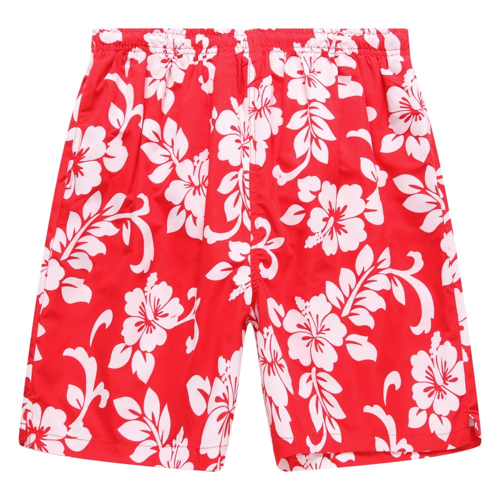 Mens Swim Hawaiian Shorts Loose Fit Summer Hawaiian Beach Multi-Color ...