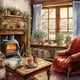 thumbnail image 1 of 5D DIY Taladro Diamante Pintura Invierno Habitación Kit Del 30x30cm, 1 of 9